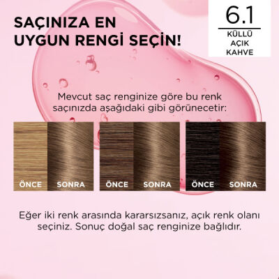 L'Oréal Paris Excellence Creme Saç Boyası 6.1 Küllü Açık Kahve - 4