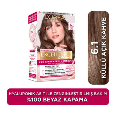 L'Oréal Paris Excellence Creme Saç Boyası 6.1 Küllü Açık Kahve - 1