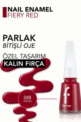 Flormar Oje 048 Fiery Red - 2