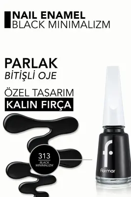 Flormar Oje 313 Black Minimalism - 2
