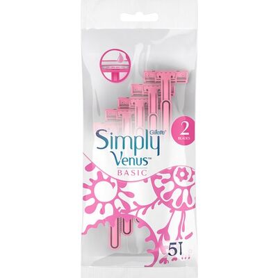 Gillette Simply Venus 2 Basic Kadın Kullan At Tıraş Bıçağı 5'li - 1