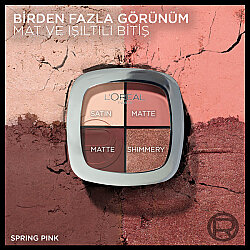 Loreal Paris Dörtlü Far ve Yanak Paleti Eye Cheek Quad 01 Spring Pinks - 3