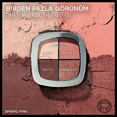 Loreal Paris Dörtlü Far ve Yanak Paleti Eye Cheek Quad 01 Spring Pinks - 3