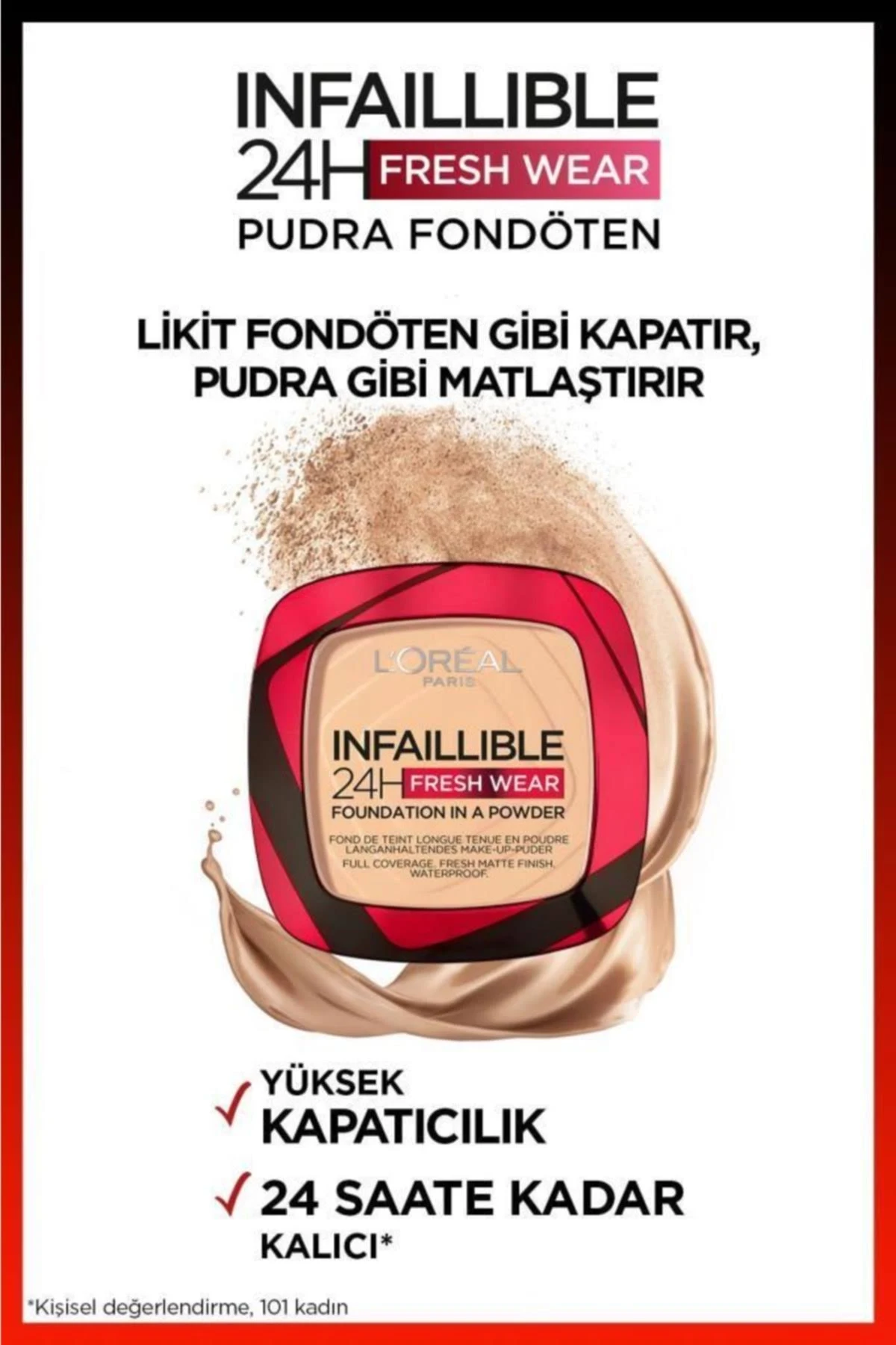 L'Oreal Paris Infaillible 24h Fresh Wear Pudra Fondöten 180 Rose Sand - 2