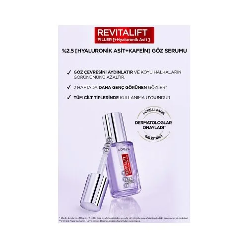 Loreal Paris Revitalift Filler Hyaluronik Asit Göz Serumu 20 ml - 2